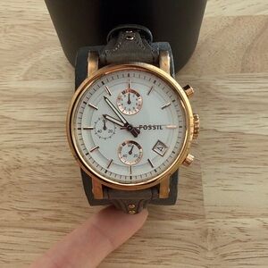Fossil Gold and Gray Chronograph Watch